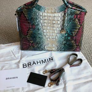 Brahmin Elaine Komodo Ombre Melbourne Satchel NWT